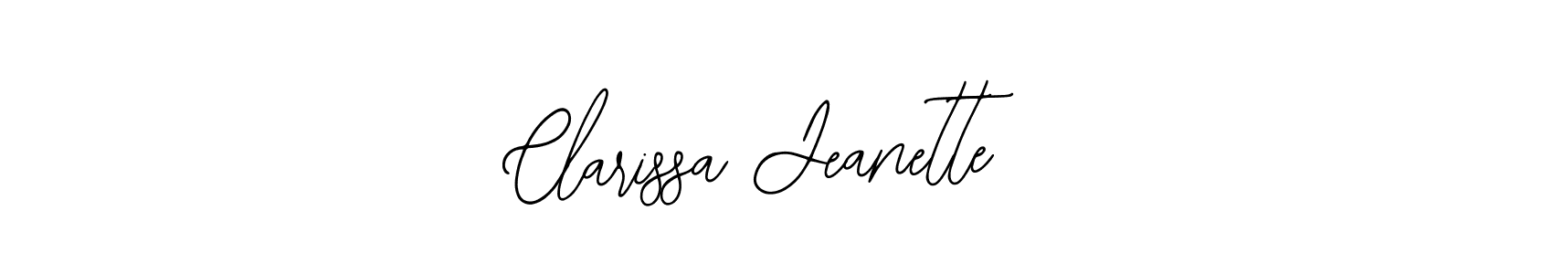 You should practise on your own different ways (Bearetta-2O07w) to write your name (Clarissa Jeanette) in signature. don't let someone else do it for you. Clarissa Jeanette signature style 12 images and pictures png