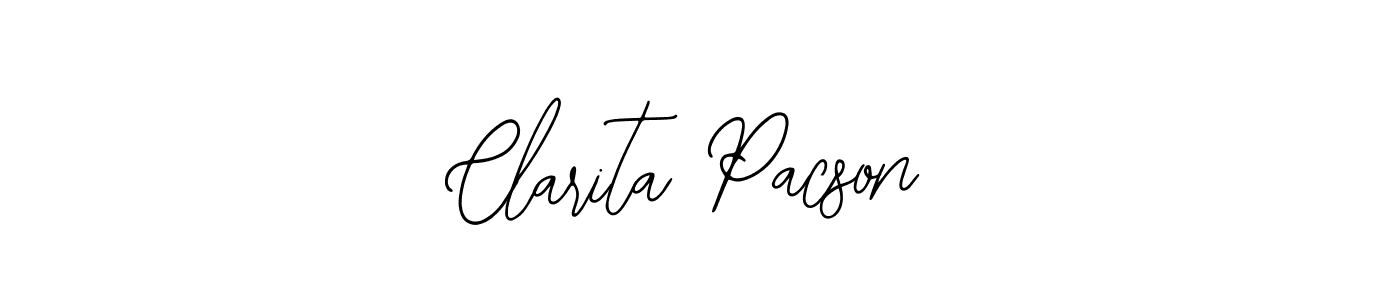 The best way (Bearetta-2O07w) to make a short signature is to pick only two or three words in your name. The name Clarita Pacson include a total of six letters. For converting this name. Clarita Pacson signature style 12 images and pictures png