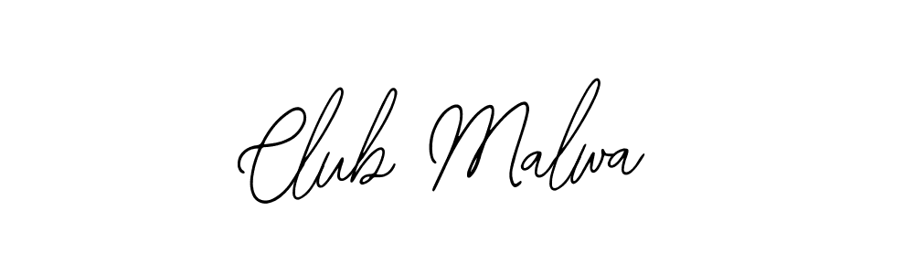 Use a signature maker to create a handwritten signature online. With this signature software, you can design (Bearetta-2O07w) your own signature for name Club Malwa. Club Malwa signature style 12 images and pictures png