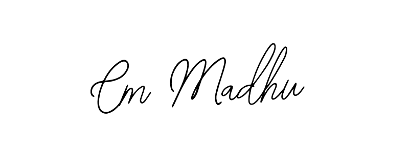 Use a signature maker to create a handwritten signature online. With this signature software, you can design (Bearetta-2O07w) your own signature for name Cm Madhu. Cm Madhu signature style 12 images and pictures png