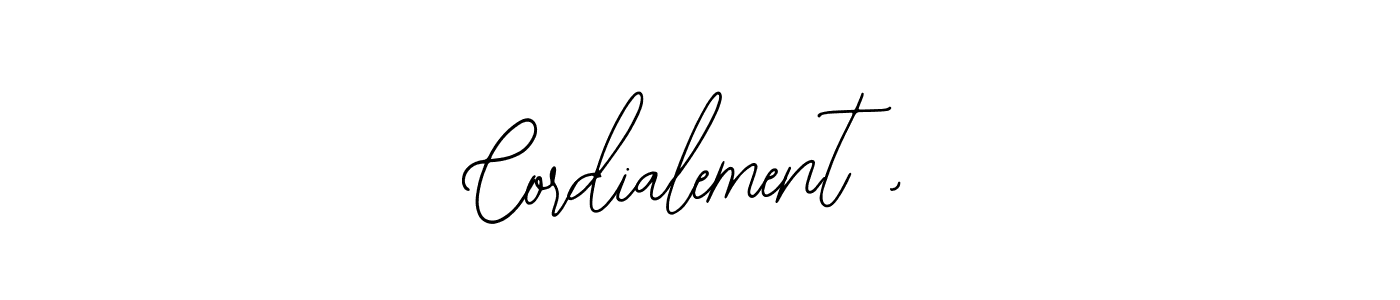 How to make Cordialement , name signature. Use Bearetta-2O07w style for creating short signs online. This is the latest handwritten sign. Cordialement , signature style 12 images and pictures png