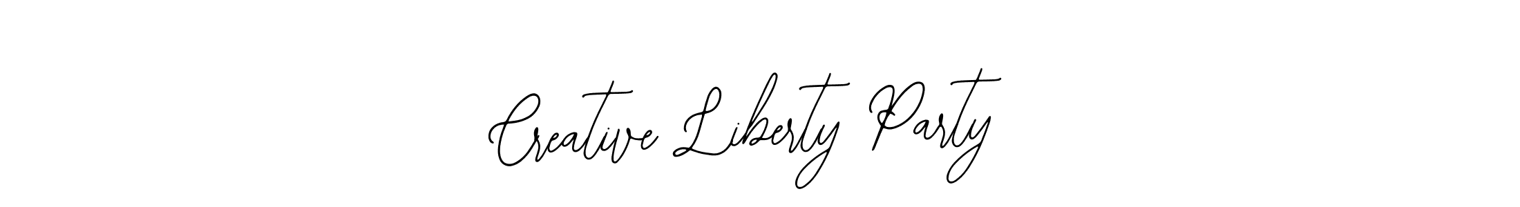 The best way (Bearetta-2O07w) to make a short signature is to pick only two or three words in your name. The name Creative Liberty Party include a total of six letters. For converting this name. Creative Liberty Party signature style 12 images and pictures png