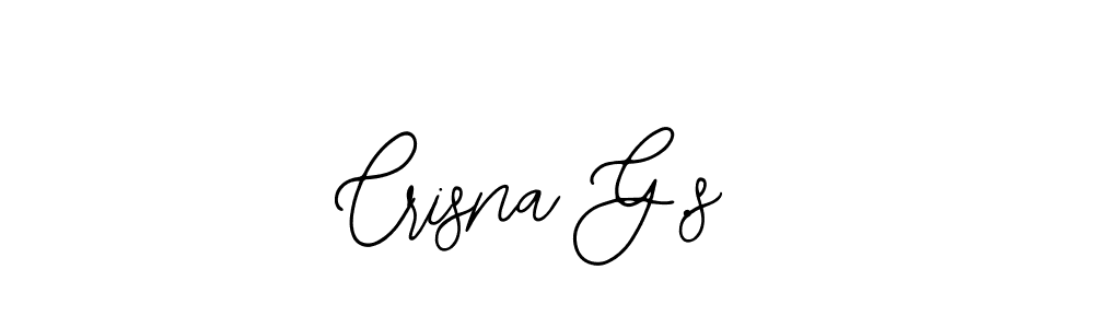 How to make Crisna G.s name signature. Use Bearetta-2O07w style for creating short signs online. This is the latest handwritten sign. Crisna G.s signature style 12 images and pictures png