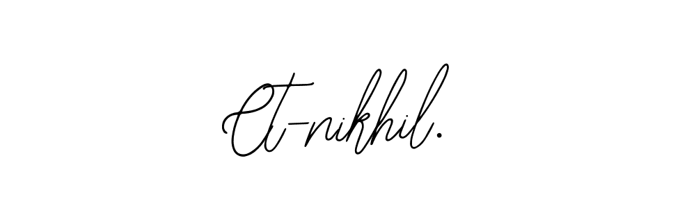 The best way (Bearetta-2O07w) to make a short signature is to pick only two or three words in your name. The name Ct-nikhil. include a total of six letters. For converting this name. Ct-nikhil. signature style 12 images and pictures png