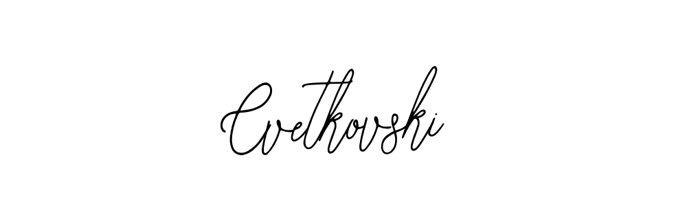 How to make Cvetkovski name signature. Use Bearetta-2O07w style for creating short signs online. This is the latest handwritten sign. Cvetkovski signature style 12 images and pictures png