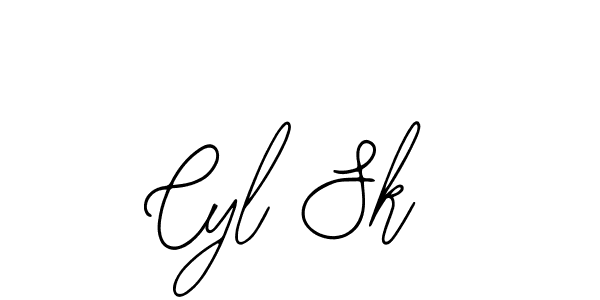 You should practise on your own different ways (Bearetta-2O07w) to write your name (Cyl Sk) in signature. don't let someone else do it for you. Cyl Sk signature style 12 images and pictures png