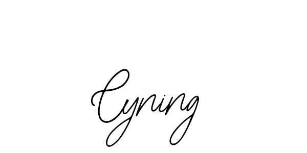 How to make Cyning name signature. Use Bearetta-2O07w style for creating short signs online. This is the latest handwritten sign. Cyning signature style 12 images and pictures png