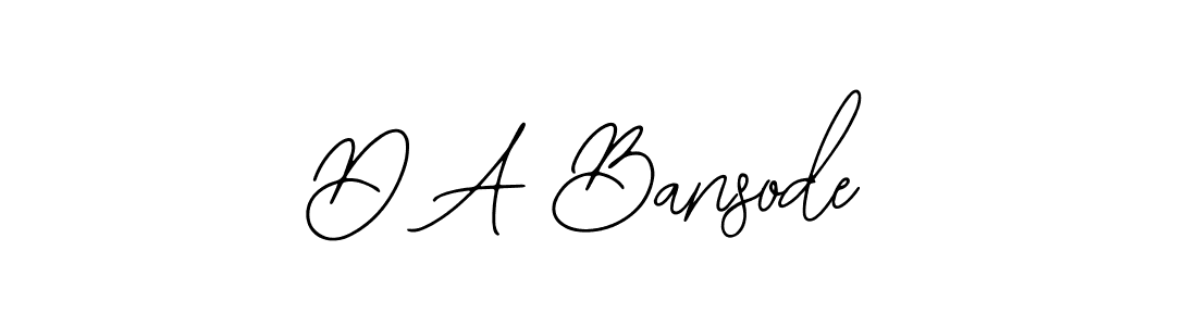 How to make D A Bansode name signature. Use Bearetta-2O07w style for creating short signs online. This is the latest handwritten sign. D A Bansode signature style 12 images and pictures png
