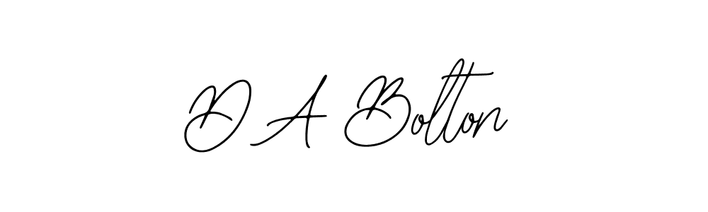 Design your own signature with our free online signature maker. With this signature software, you can create a handwritten (Bearetta-2O07w) signature for name D A Bolton. D A Bolton signature style 12 images and pictures png