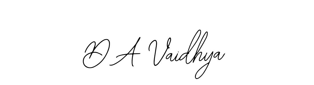 Design your own signature with our free online signature maker. With this signature software, you can create a handwritten (Bearetta-2O07w) signature for name D A Vaidhya. D A Vaidhya signature style 12 images and pictures png