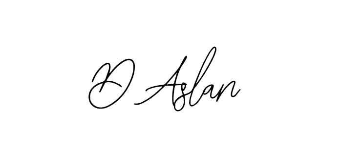 How to make D Aslan name signature. Use Bearetta-2O07w style for creating short signs online. This is the latest handwritten sign. D Aslan signature style 12 images and pictures png