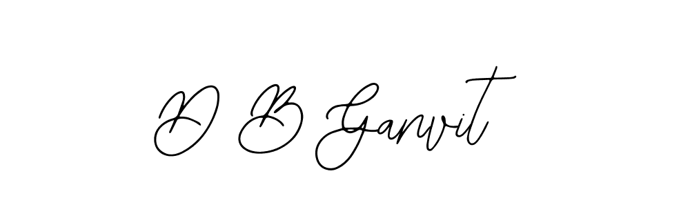 How to make D B Ganvit name signature. Use Bearetta-2O07w style for creating short signs online. This is the latest handwritten sign. D B Ganvit signature style 12 images and pictures png