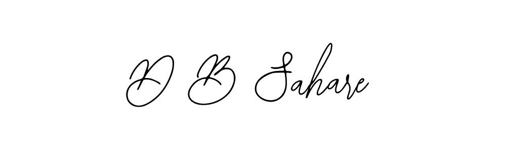 How to make D B Sahare name signature. Use Bearetta-2O07w style for creating short signs online. This is the latest handwritten sign. D B Sahare signature style 12 images and pictures png