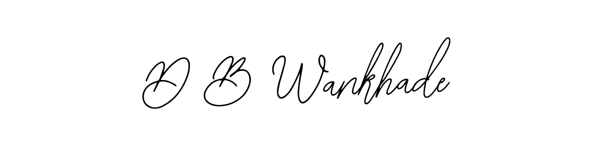 How to make D B Wankhade name signature. Use Bearetta-2O07w style for creating short signs online. This is the latest handwritten sign. D B Wankhade signature style 12 images and pictures png