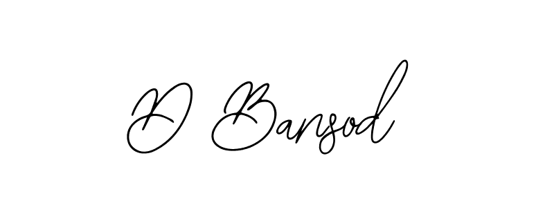 Use a signature maker to create a handwritten signature online. With this signature software, you can design (Bearetta-2O07w) your own signature for name D Bansod. D Bansod signature style 12 images and pictures png