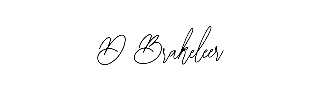 How to make D Brakeleer name signature. Use Bearetta-2O07w style for creating short signs online. This is the latest handwritten sign. D Brakeleer signature style 12 images and pictures png