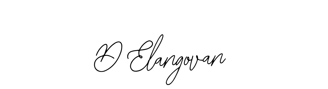 How to make D Elangovan name signature. Use Bearetta-2O07w style for creating short signs online. This is the latest handwritten sign. D Elangovan signature style 12 images and pictures png