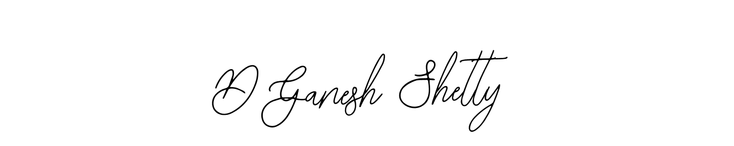 How to make D Ganesh Shetty name signature. Use Bearetta-2O07w style for creating short signs online. This is the latest handwritten sign. D Ganesh Shetty signature style 12 images and pictures png