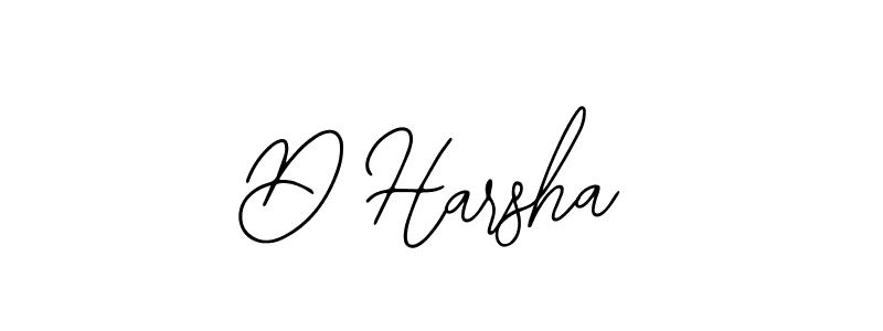 How to make D Harsha name signature. Use Bearetta-2O07w style for creating short signs online. This is the latest handwritten sign. D Harsha signature style 12 images and pictures png