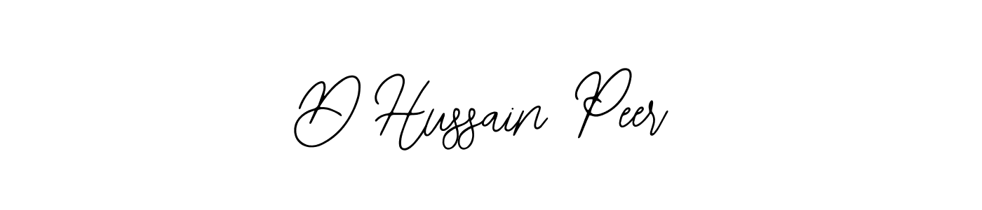 How to make D Hussain Peer name signature. Use Bearetta-2O07w style for creating short signs online. This is the latest handwritten sign. D Hussain Peer signature style 12 images and pictures png