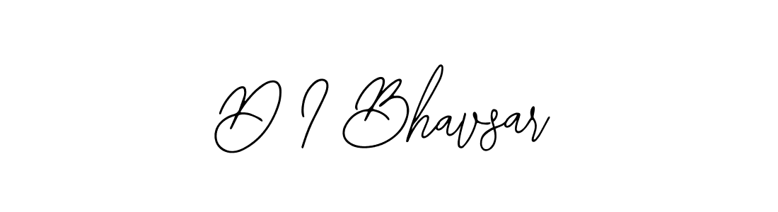 How to make D I Bhavsar name signature. Use Bearetta-2O07w style for creating short signs online. This is the latest handwritten sign. D I Bhavsar signature style 12 images and pictures png
