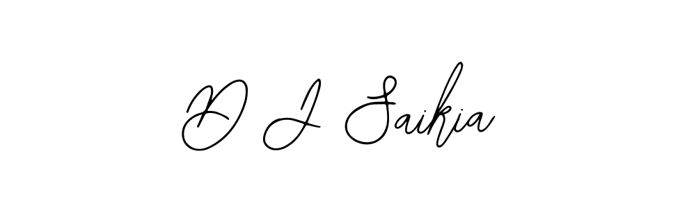 Also we have D J Saikia name is the best signature style. Create professional handwritten signature collection using Bearetta-2O07w autograph style. D J Saikia signature style 12 images and pictures png