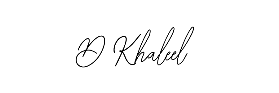 Use a signature maker to create a handwritten signature online. With this signature software, you can design (Bearetta-2O07w) your own signature for name D Khaleel. D Khaleel signature style 12 images and pictures png