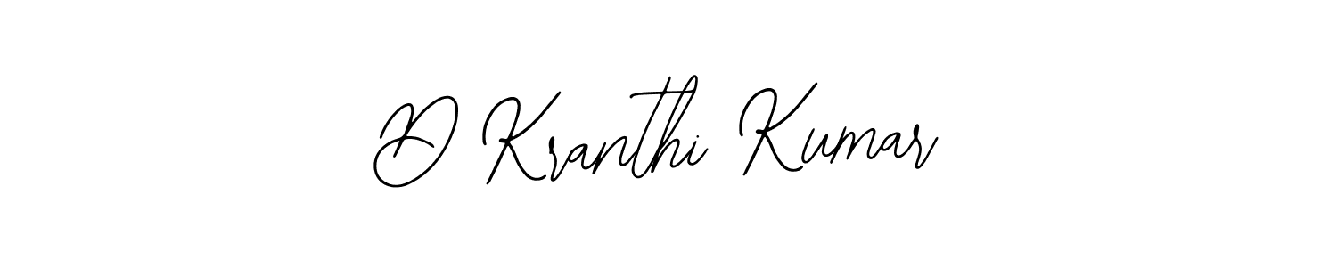 How to make D Kranthi Kumar name signature. Use Bearetta-2O07w style for creating short signs online. This is the latest handwritten sign. D Kranthi Kumar signature style 12 images and pictures png