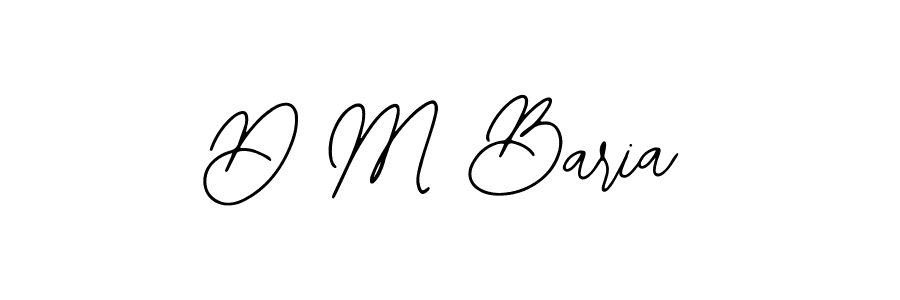 How to make D M Baria name signature. Use Bearetta-2O07w style for creating short signs online. This is the latest handwritten sign. D M Baria signature style 12 images and pictures png