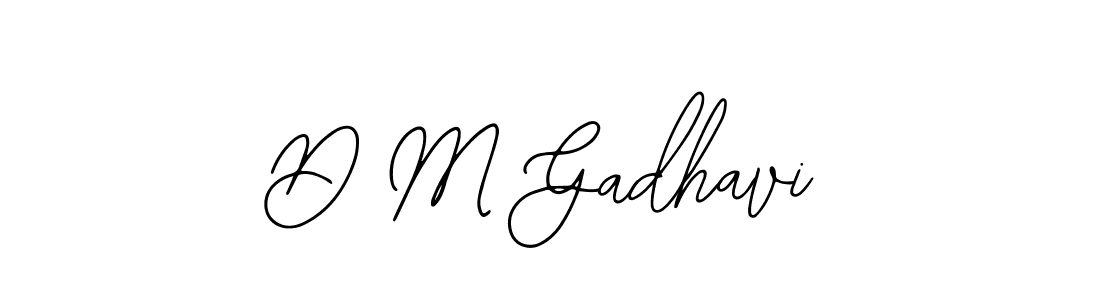 How to make D M Gadhavi name signature. Use Bearetta-2O07w style for creating short signs online. This is the latest handwritten sign. D M Gadhavi signature style 12 images and pictures png