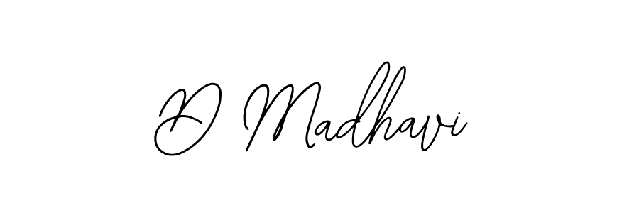 Design your own signature with our free online signature maker. With this signature software, you can create a handwritten (Bearetta-2O07w) signature for name D Madhavi. D Madhavi signature style 12 images and pictures png