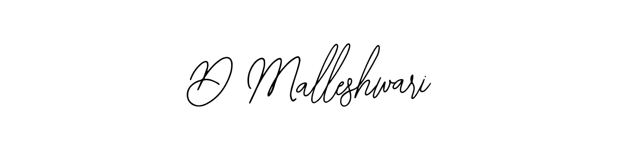 Design your own signature with our free online signature maker. With this signature software, you can create a handwritten (Bearetta-2O07w) signature for name D Malleshwari. D Malleshwari signature style 12 images and pictures png