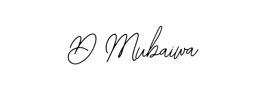 How to make D Mubaiwa name signature. Use Bearetta-2O07w style for creating short signs online. This is the latest handwritten sign. D Mubaiwa signature style 12 images and pictures png