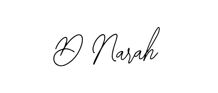 How to make D Narah signature? Bearetta-2O07w is a professional autograph style. Create handwritten signature for D Narah name. D Narah signature style 12 images and pictures png