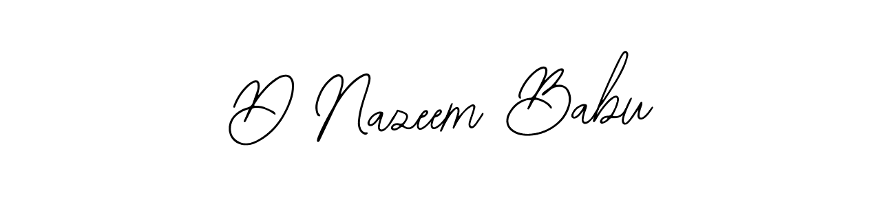 Design your own signature with our free online signature maker. With this signature software, you can create a handwritten (Bearetta-2O07w) signature for name D Nazeem Babu. D Nazeem Babu signature style 12 images and pictures png