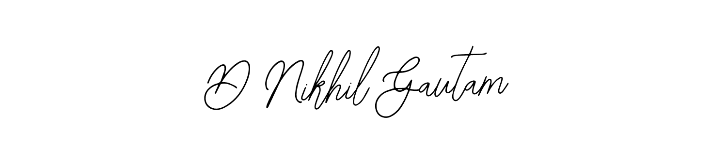 Design your own signature with our free online signature maker. With this signature software, you can create a handwritten (Bearetta-2O07w) signature for name D Nikhil Gautam. D Nikhil Gautam signature style 12 images and pictures png