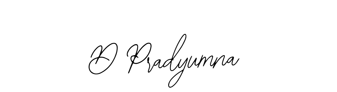 How to make D Pradyumna name signature. Use Bearetta-2O07w style for creating short signs online. This is the latest handwritten sign. D Pradyumna signature style 12 images and pictures png