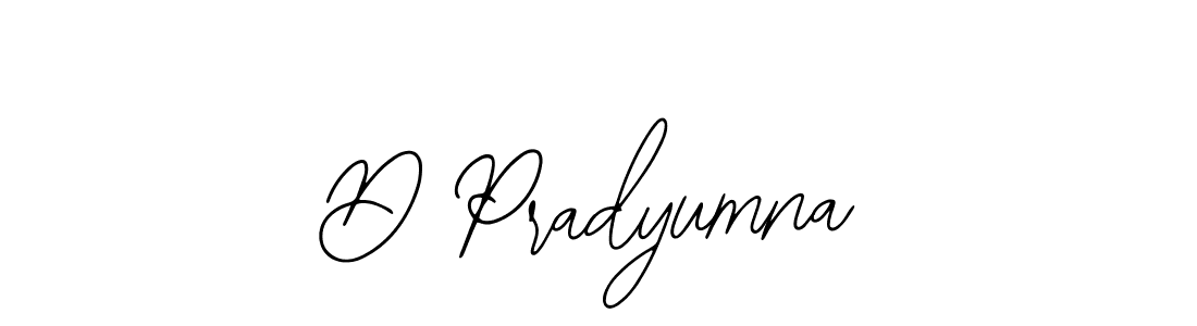 How to make D Pradyumna name signature. Use Bearetta-2O07w style for creating short signs online. This is the latest handwritten sign. D Pradyumna signature style 12 images and pictures png