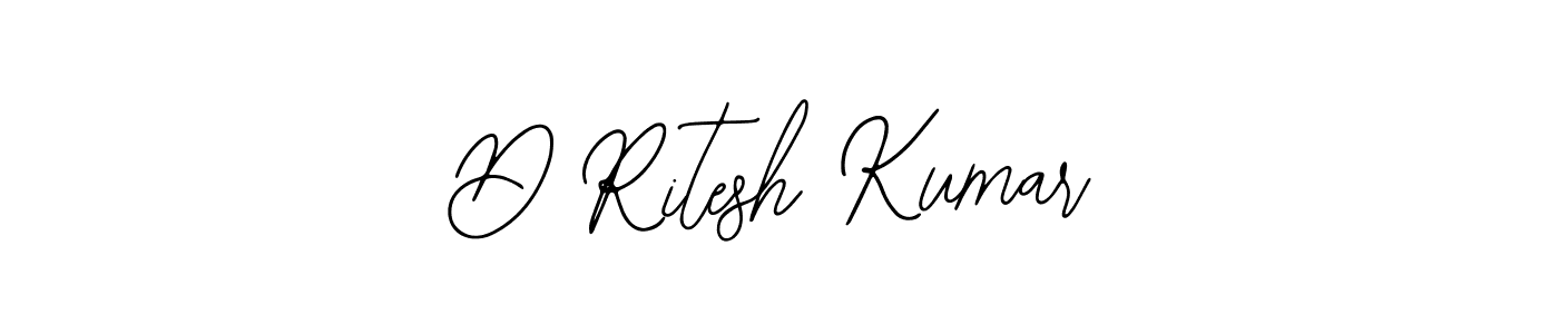 How to make D Ritesh Kumar name signature. Use Bearetta-2O07w style for creating short signs online. This is the latest handwritten sign. D Ritesh Kumar signature style 12 images and pictures png