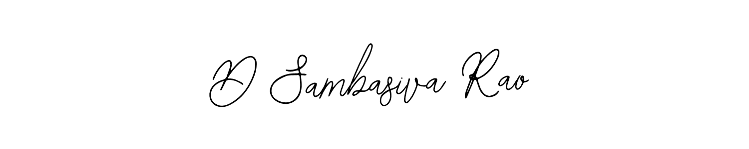 How to make D Sambasiva Rao signature? Bearetta-2O07w is a professional autograph style. Create handwritten signature for D Sambasiva Rao name. D Sambasiva Rao signature style 12 images and pictures png