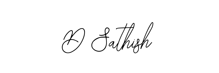 How to make D Sathish name signature. Use Bearetta-2O07w style for creating short signs online. This is the latest handwritten sign. D Sathish signature style 12 images and pictures png