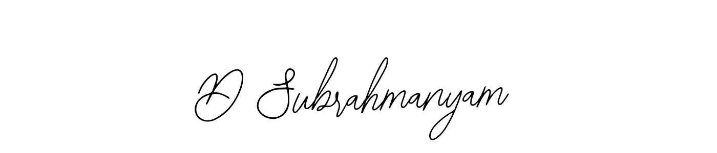 Design your own signature with our free online signature maker. With this signature software, you can create a handwritten (Bearetta-2O07w) signature for name D Subrahmanyam. D Subrahmanyam signature style 12 images and pictures png