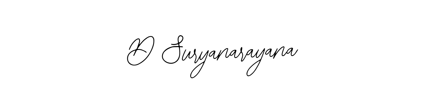 Design your own signature with our free online signature maker. With this signature software, you can create a handwritten (Bearetta-2O07w) signature for name D Suryanarayana. D Suryanarayana signature style 12 images and pictures png