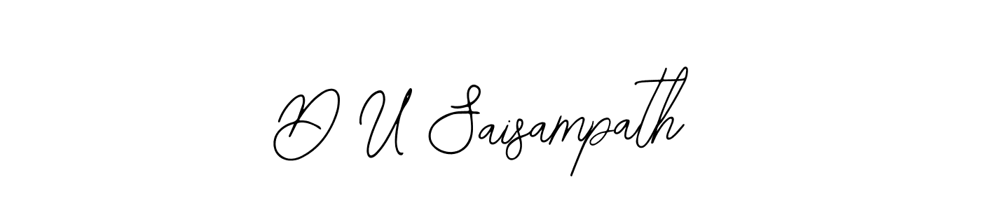 How to make D U Saisampath name signature. Use Bearetta-2O07w style for creating short signs online. This is the latest handwritten sign. D U Saisampath signature style 12 images and pictures png