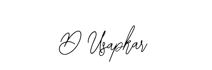 Design your own signature with our free online signature maker. With this signature software, you can create a handwritten (Bearetta-2O07w) signature for name D Usapkar. D Usapkar signature style 12 images and pictures png