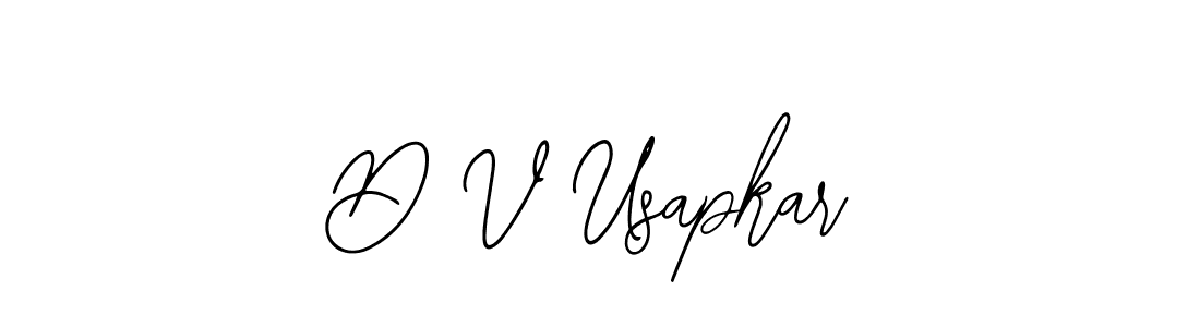 Use a signature maker to create a handwritten signature online. With this signature software, you can design (Bearetta-2O07w) your own signature for name D V Usapkar. D V Usapkar signature style 12 images and pictures png