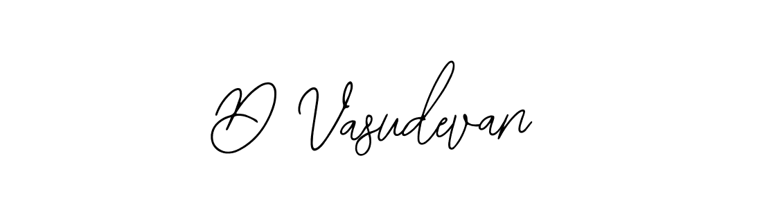 How to make D Vasudevan name signature. Use Bearetta-2O07w style for creating short signs online. This is the latest handwritten sign. D Vasudevan signature style 12 images and pictures png