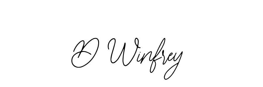 How to make D Winfrey name signature. Use Bearetta-2O07w style for creating short signs online. This is the latest handwritten sign. D Winfrey signature style 12 images and pictures png