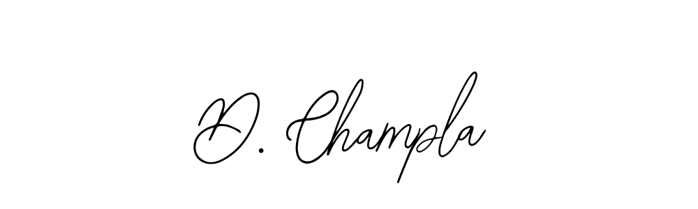 How to make D. Champla name signature. Use Bearetta-2O07w style for creating short signs online. This is the latest handwritten sign. D. Champla signature style 12 images and pictures png