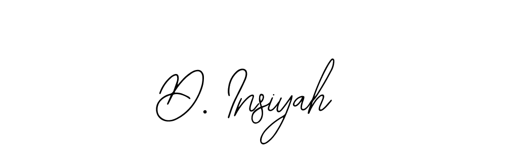 The best way (Bearetta-2O07w) to make a short signature is to pick only two or three words in your name. The name D. Insiyah include a total of six letters. For converting this name. D. Insiyah signature style 12 images and pictures png